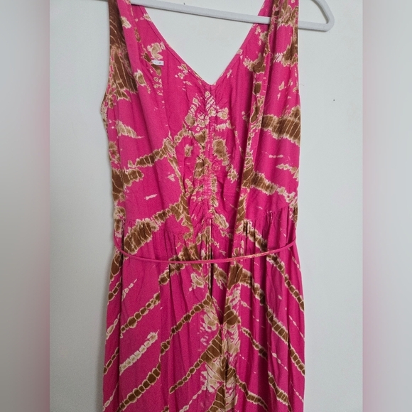Young Fabulous & Broke Pink Tie Dye Boho Featival Maxi Dress | size M - Picture 6 of 7